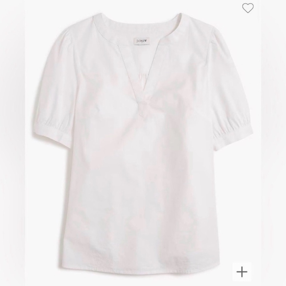 J. Crew Classic White V-Neck Blouse
